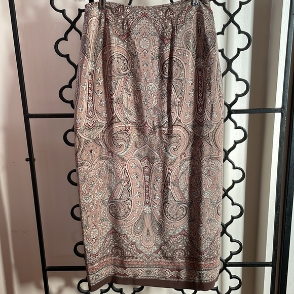 VTG Silk Paisley Wrap Maxi Skirt by Charter Club - Picture 3 of 7
